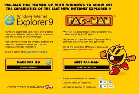 PAC-MAN mette alla prova Internet Explorer 9