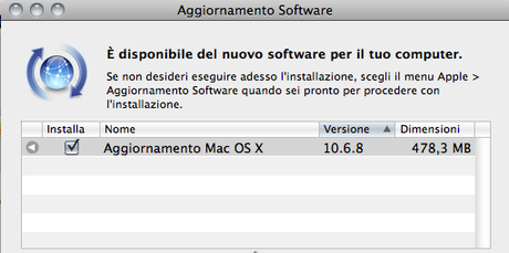 Apple rilascia un nuovo aggiornamento per MAC OSX Snow Leopard 10.6.8