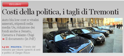 I tagli di Tremonti ai costi della politica