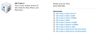 Apple, nuova beta di iOS 5 agli sviluppatori