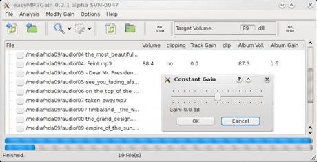 EasyMP3Gain ottimo tool per normalizzare il volume dei nostri brani musicali.