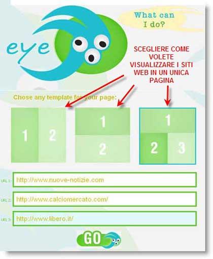 Eyeooo: come navigare 3 siti web in un unica pagina