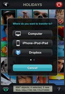 PhotoSync - trasferimento in wireless di  foto e video