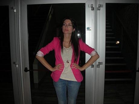 First outfit with my pink jacket