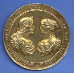 Medaglia commemorativa nozze Caterina di Braganza