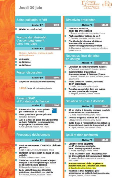 relazione Amanda giovedi 30 giugno Primo Congresso Internazionale Francofono Accompagnamento e Cure Palliative: l’A.R.T. ci sarà!