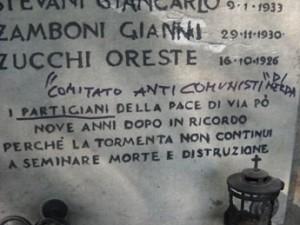 A ricordo delle vittime di un ordigno bellico nel 1945