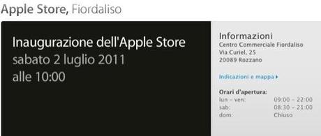 Apple Store Fiordaliso: apertura sabato 2 luglio