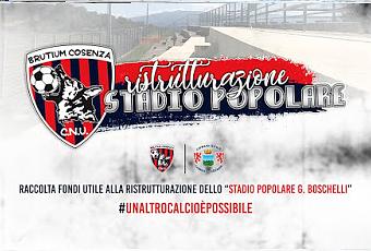 Brutium Cosenza, lanciata la raccolta fondi per completare la ristrutturazione dello stadio popolare