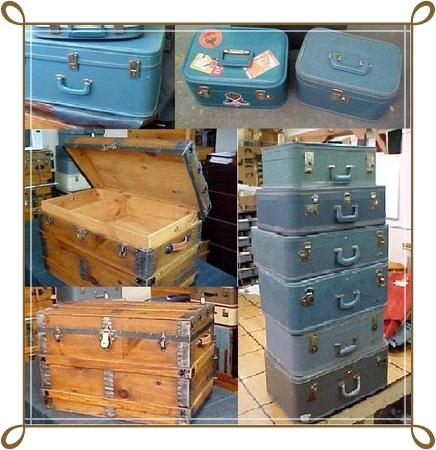 Shabby chic on Friday: vintage trunks...