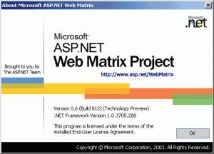 Web Matrix: creazione di siti web immediata