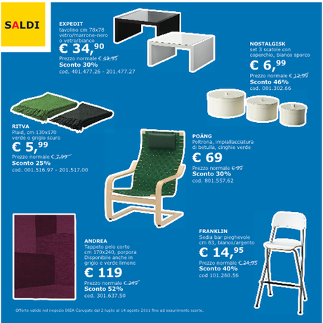 SALDI IKEA: dal 2 luglio al 14 agosto 2011 il risparmio va in scena