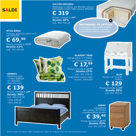 SALDI IKEA: dal 2 luglio al 14 agosto 2011 il risparmio va in scena