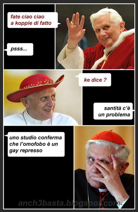 Finalmente è dimostrato ... L’omofobo è un gay represso (vignetta)