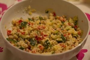 Couscous con ceci, zucchine e peperoni