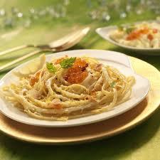 Linguine con uova di salmone, mascarpone e limone