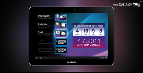 Samsung sceglie l’italia per l’anteprima mondiale del Galaxy Tab 10.1, disponibile dal 7/7