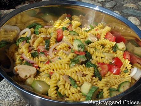 Pasta di mais fredda con zucchine al cartoccio