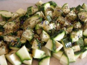 Pasta di mais fredda con zucchine al cartoccio