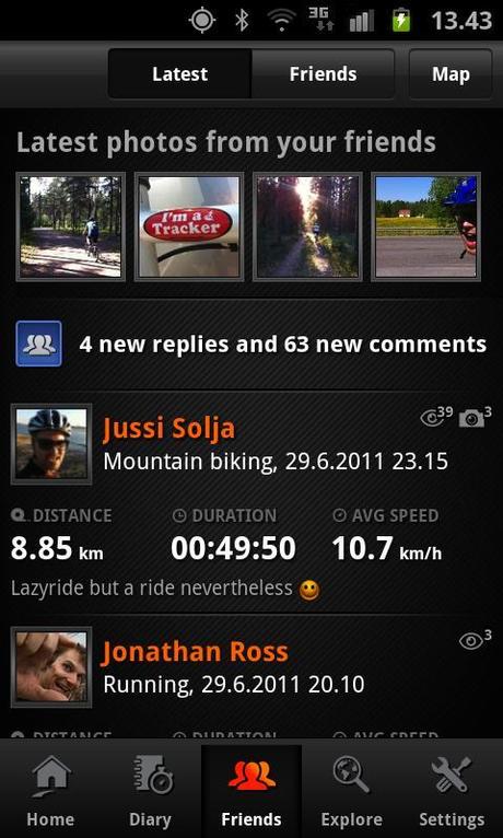  Sports Tracker, software Android per sportivi, ciclisti e corridori