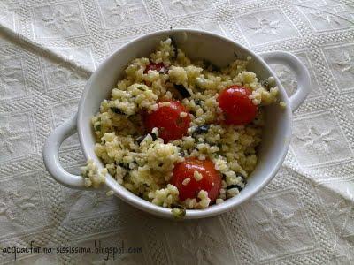 ...bulgur al pesto di erba cipollina, menta e basilico..