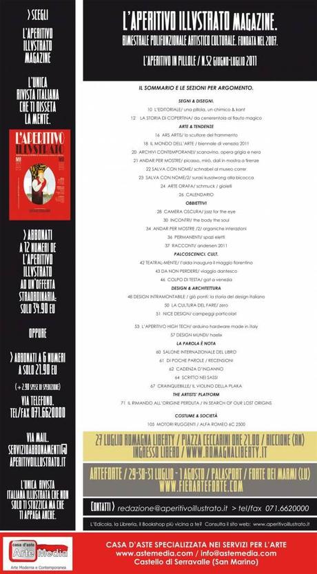 Nuovo L’APERITIVO ILLVSTRATO | magazine bimestrale| n.52 giugno-luglio 2011 (distribuzione per il Salento Lupo Editore)