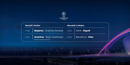Sky Sport Diretta Champions #2, Palinsesto e Telecronisti Juventus, Inter, Napoli, Atalanta Sky Sport Diretta Champions #2, Palinsesto e Telecronisti Juventus, Inter, Napoli, Atalanta