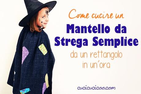 Come cucire un mantello da vampiro con collo alto per Halloween Principianti possono cucire un mantello da strega semplice con solo un rettangolo di stoffa, un po’ di nastro e un’ora di tempo! Questo travestimento da Halloween è perfetto per bambini, adolescenti e adulti! #stregahalloween #strega