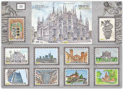 MILANO RITRATTA CON ANNULLO POSTALE MILANO RITRATTA CON ANNULLO POSTALE