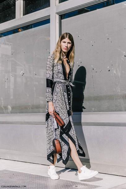 come abbinare abito lungo e sneakers outfit abito lungo e sneakers bianche come abbinare le sneakers abito e sneakers gonna e sneakers tendenza sneakers autunno 2019 stile fashion moda mariafelicia magno fashion blogger colorblock by felym fashion blogger italiane blog di moda how to wear sneakers and long dress winter trend