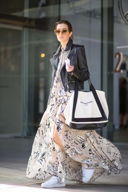 abbinamento abito lungo e sneakers outfit abito lungo e sneakers bianche come abbinare le sneakers abito e sneakers gonna e sneakers tendenza sneakers autunno 2019 stile fashion moda mariafelicia magno fashion blogger colorblock by felym fashion blogger italiane blog di moda how to wear sneakers and long dress winter trend