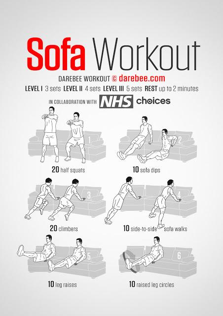 Sofa workout, l'home fitness per i più pigri Sofa workout, l'home fitness per i più pigri