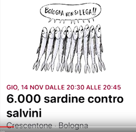 SARDINE contro salvini, Bologna, 14 novembre 2019. #bolognanonabbocca SARDINE contro salvini, Bologna, 14 novembre 2019. #bolognanonabbocca
