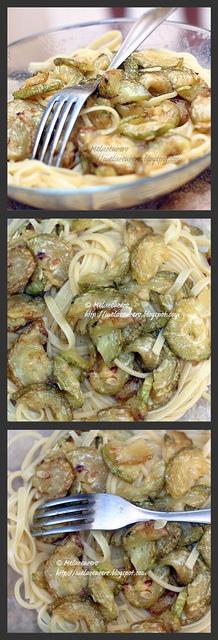 Pasta con le zucchine fritte