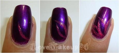 Tutorial Nail Art - Violet and Flower