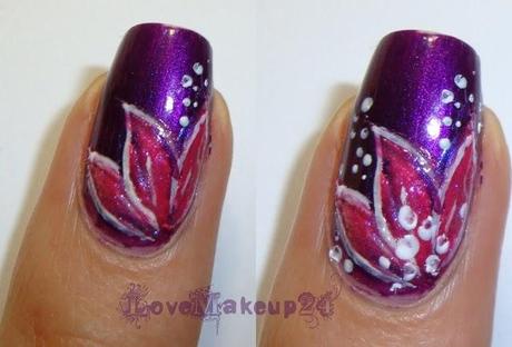 Tutorial Nail Art - Violet and Flower