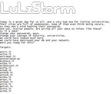 LulzStorm Reti universitarie colabrodo e scarsa cultura della sicurezza informatica