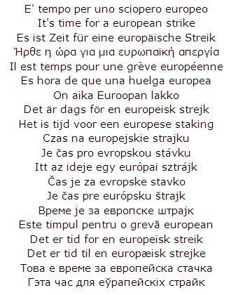 E' tempo per uno sciopero europeo