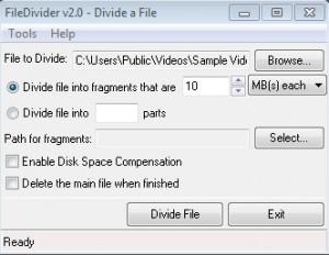 Dividere un file di grosse dimensioni in tanti pezzi – FileDivider