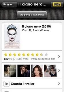 L'app IMDb, il più grande database sui film.