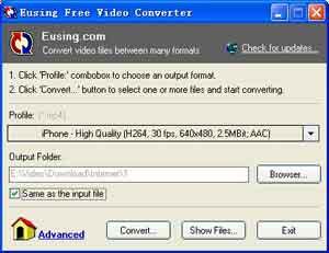 Eusing Free Video Converter, convertire video da un formato ad un altro