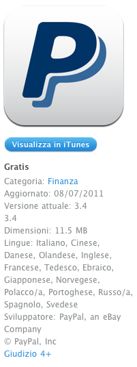 Si aggiorna l’applicazione PayPal per iPhone con diverse novità!!