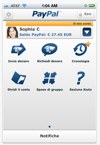 Si aggiorna l’applicazione PayPal per iPhone con diverse novità!!