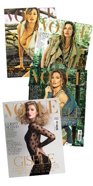 Gisele Bündchen in 4 ben Copertine per Vogue Brasile, Luglio 2011