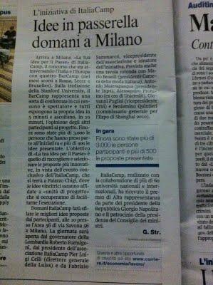 Milano 7 Maggio :il progetto “ItaliaCamp” e il concorso “La tua idea per il Paese”