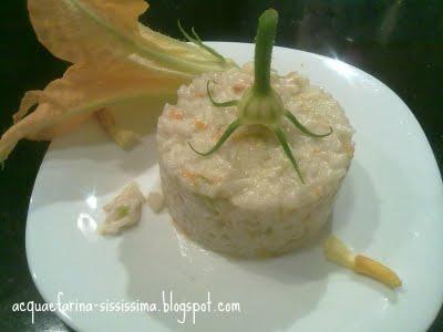 ...risotto ai fiori di zucca...2 versioni....