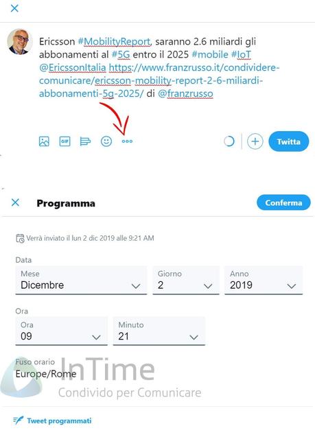 Twitter permette di programmare i tweet all’interno della piattaforma Twitter permette di programmare i tweet all’interno della piattaforma
