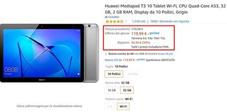 Huawei MediaPad T3 10 in offerta per il Black Friday 2019 Huawei MediaPad T3 10 in offerta per il Black Friday 2019
