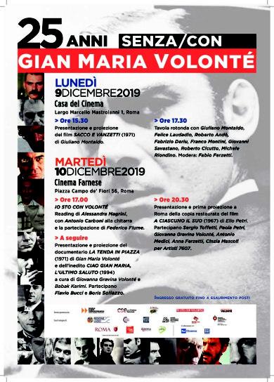 Roma, “25 anni senza/con Gian Maria Volonté” Roma, “25 anni senza/con Gian Maria Volonté”
