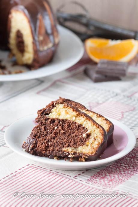 Ciambellone Arancia e Cioccolato il pan d'arancio variegato al cioccolato